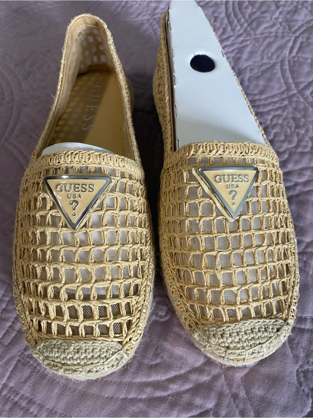GUESS Women’s Beige Slip-On Espadrille Flat Shoe Round Toe US 9M Mones2